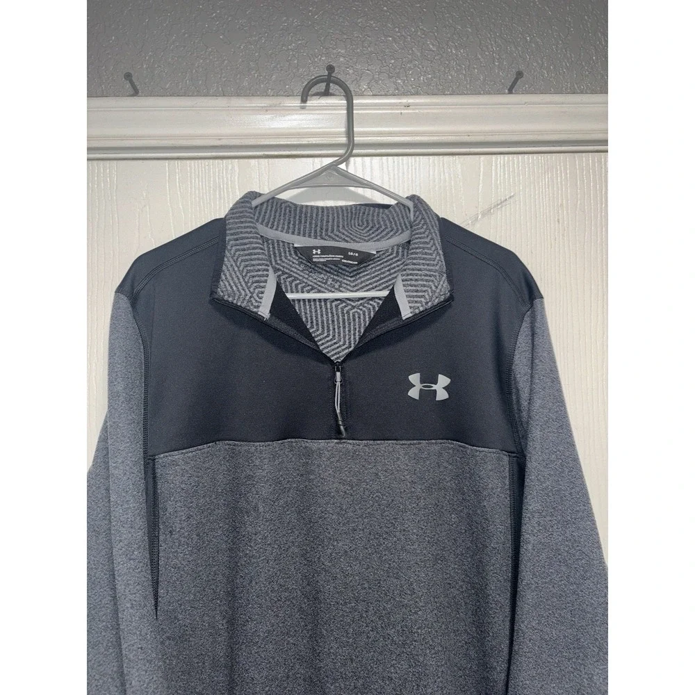 Under Armour‎ Sweater Mens L Black Cold Gear 1/4 Zip Pullover Long Sleeve Golf